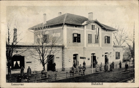 Postcard Lescovac Leskovac Serbia, train station