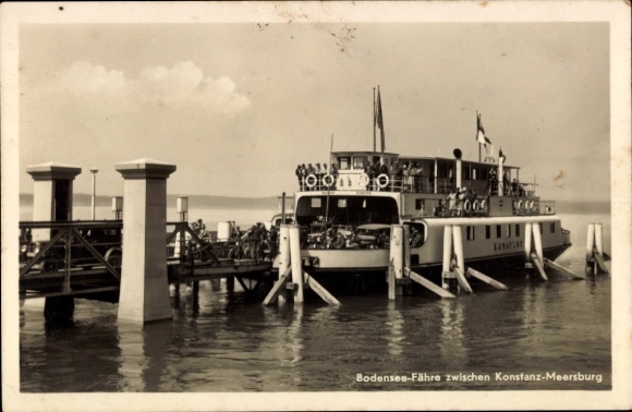 Lake Constance ferry between Constance and Meersburg at the landing stage, steamer Constance