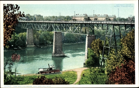 Postcard Fort Snelling Minnesota USA, Fort Snelling Bridge