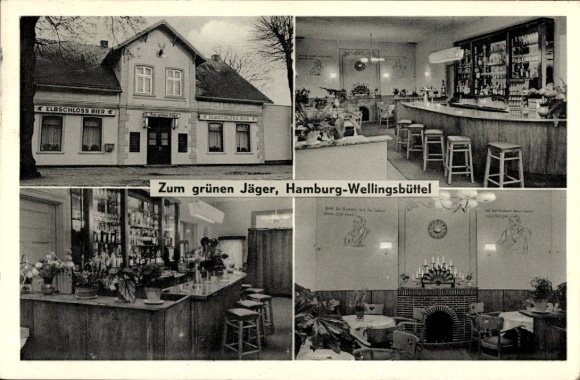 Postcard Hamburg Wandsbek Wellingsbüttel, Zum grünen Jäger, Saseler Chaussee 30