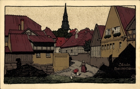 Lithographic printing in Stade, Lower Saxony, near Börne