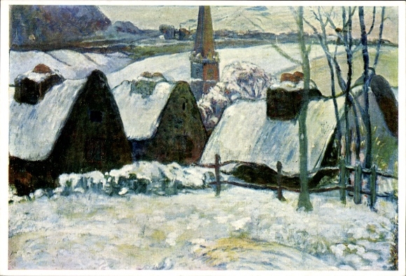 Artist Postcard Gauguin, Paul, Breton Village in the Snow