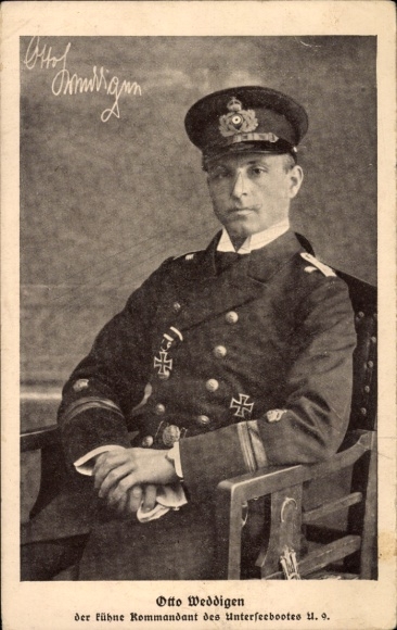 Postcard Otto Weddigen, the daring commander of the submarine U 9