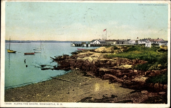 Postcard New Castle New Hampshire USA, along the coast