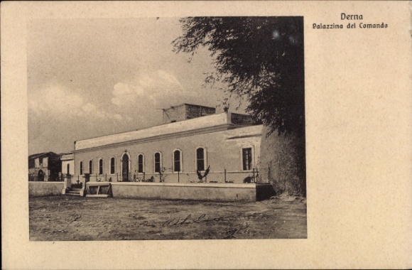 Postcard Darna Derna Libya, Palazzina del Comando