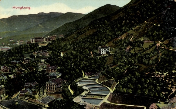 Postcard Hong Kong China, Panoramic View, Rice Terraces