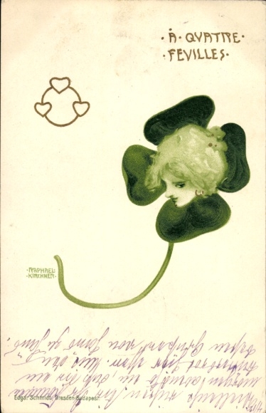 Art Nouveau artist Raphael Kirchner, Cloverleaf, portrait of a Woman