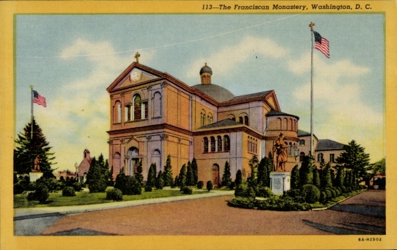 Postcard Washington DC USA, Franciscan Monastery
