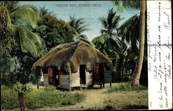 Postcard Puerto Rico, native hut