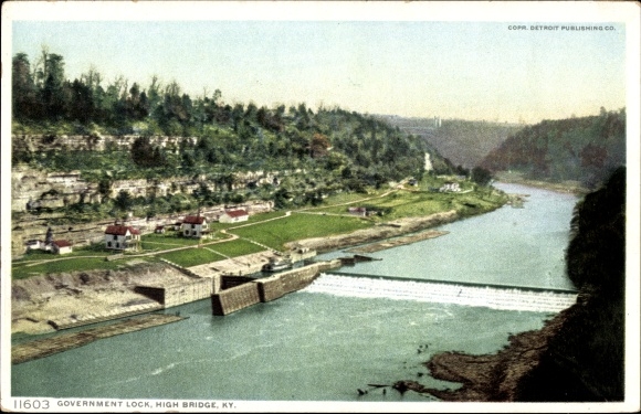 Postcard High Bridge Kentucky USA, Government Lock