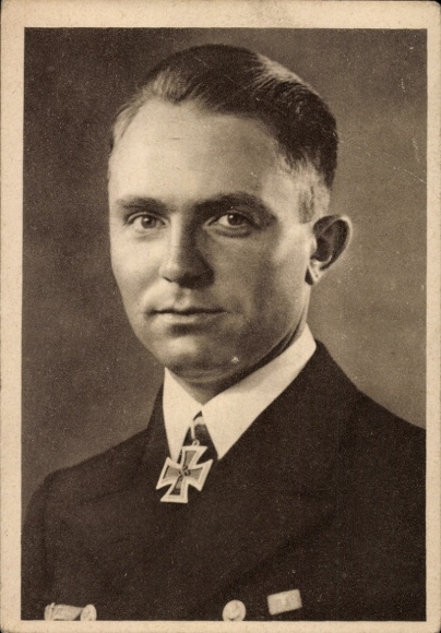 portrait of Knight's Cross recipient Lieutenant Commander Günther Prien, Kriegsmarine, U-boat commander