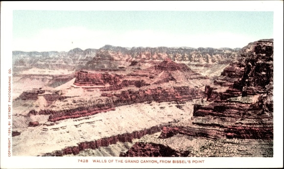 Postcard Grand Canyon Arizona United States, Wall from Bissel's Point
