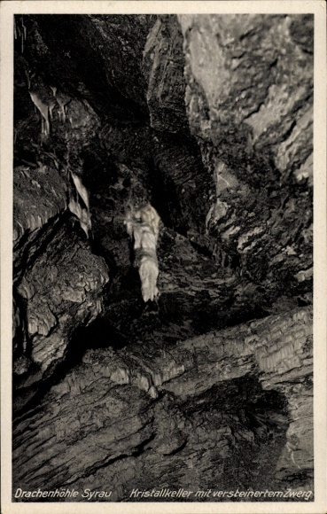 Postcard Syrau Rosenbach im Vogtland, Dragon's Cave, Crystal Cellar with petrified branch