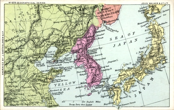 Maps Postcard Japan, Russia, Mongolia, Korea