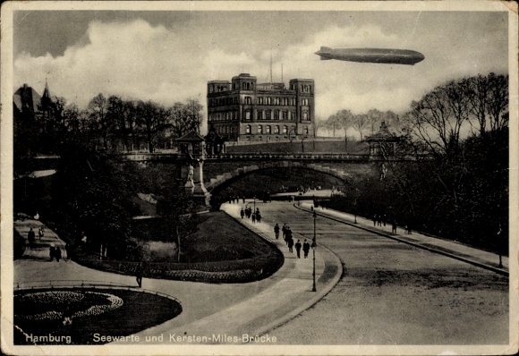 Hamburg Neustadt Airport, Seewarte, Kersten-Miles-Brücke, Zeppelin