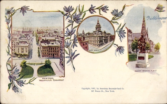 PC Baltimore, Maryland, USA, City Hall, View from Washington Monument