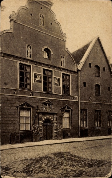 Postcard Tallinn Reval Estonia, House of the Blackheads, architecture,