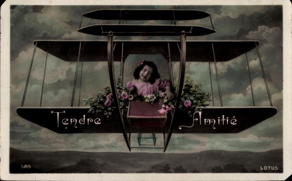 AK Girl with Flowers, Airplane, Kitsch