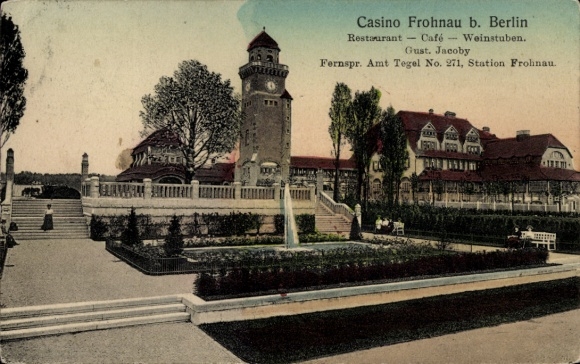 Postcard Berlin Reinickendorf Frohnau, Casino, Restaurant
