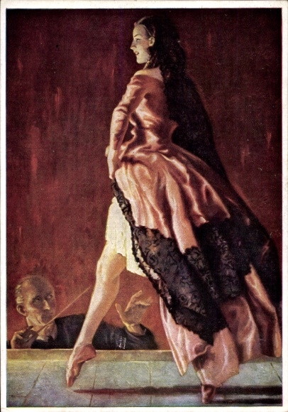 Artist Postcard Engelhard, Julius, pointe work, conductor, HDK 179