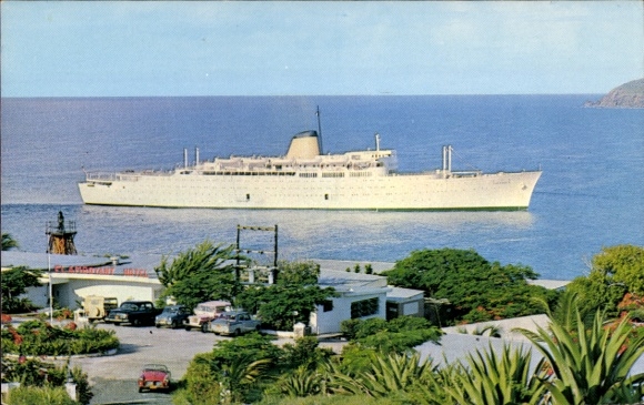 Postcard Saint Thomas Virgin Islands US Virgin Islands, MS Victoria, Incres Line