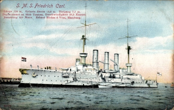 German warship SMS Friedrich Carl, Imperial Navy