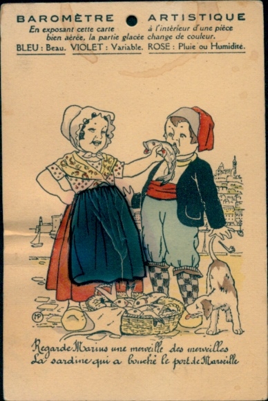 CPA Barometre Artistique, Regarde Marins une merveille des merveilles