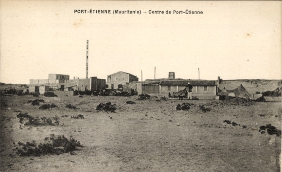 Postcard Nouadhibou Port Etienne Mauritania, center of Port-Etienne
