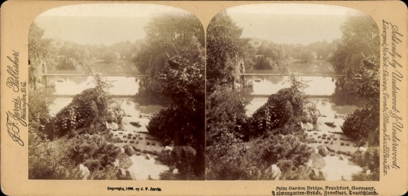 Stereo photo Frankfurt am Main, Palmengarten Bridge