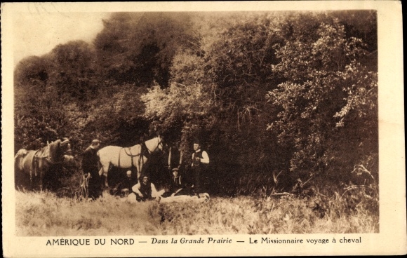 Postcard Nordamerika, In the Great Prairie, The Missionary Travels on Horseback