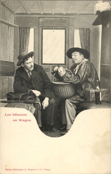 Picture French Railway, Man in Traditional Costume, Traveler