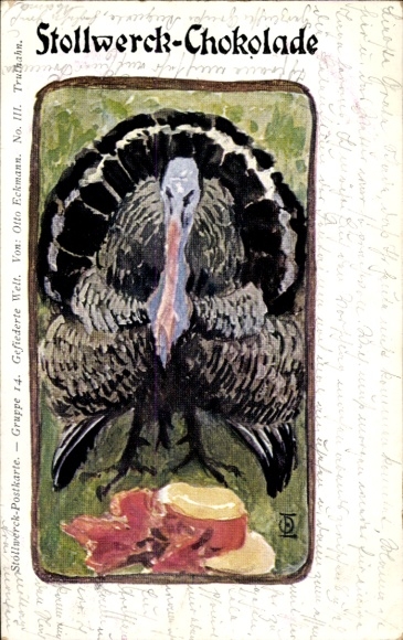 Artist Postcard Otto Eckmann, Turkey, Stollwerck Chocolate, Group 14, Feathered World, No. III