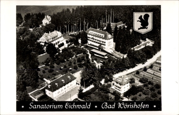 Eichwald Postcard Bad Wörishofen im Unterallgäu, Luftaufnahme Sanatorium ...