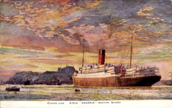 Artist Ak, steamer RMS Andania, Cunard Line