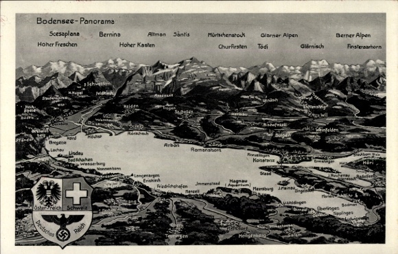 Maps Lake Constance Panorama, Hoher Freschen, Scesaplana, Hoher Kasten