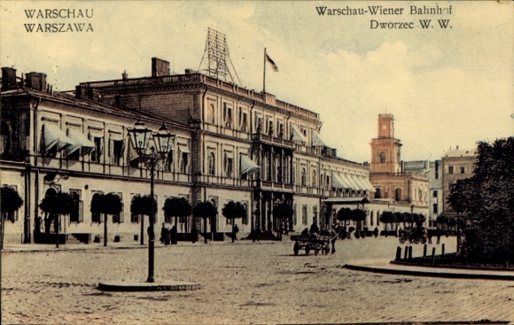 Postcard Warszawa Warsaw Poland, Wiener Bahnhof