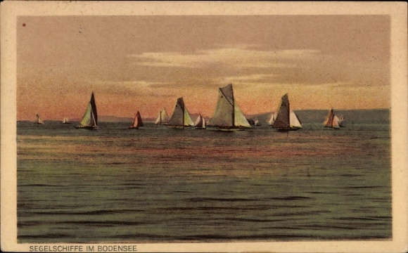 Sailing ships on Lake Constance, sailing