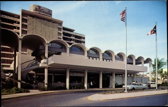 Postcard San Juan Puerto Rico, La Concha Hotel, exterior view