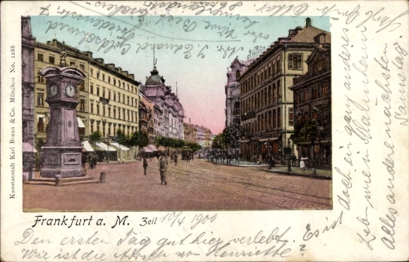 Golden Windows illuminated window Postcard Frankfurt am Main, Zeil