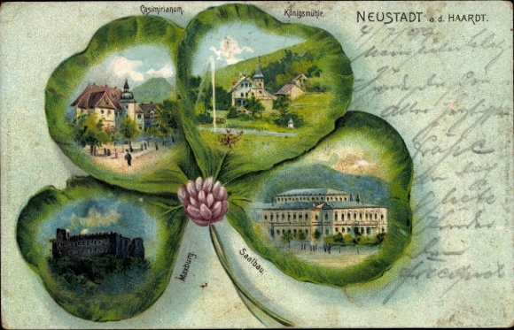 Cloverleaf Lithograph Neustadt an der Haardt Neustadt an der Weinstraße, Saalbau, Königsmühle