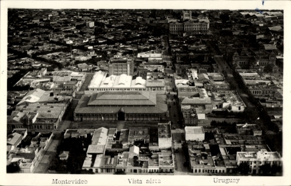 Postcard Montevideo Uruguay, aerial view of Uruguay, cityscape, no people