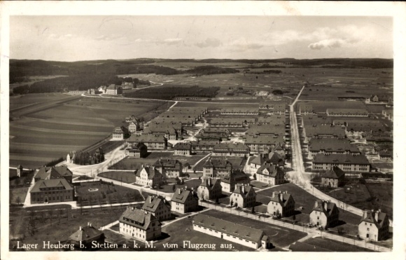 Postcard Stetten am kalten Markt, Lager Heuberg, military training area, aerial photograph