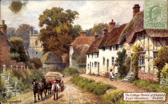 Artist PC Quinton, East Hendred Oxfordshire England, The Cottage Homes of England