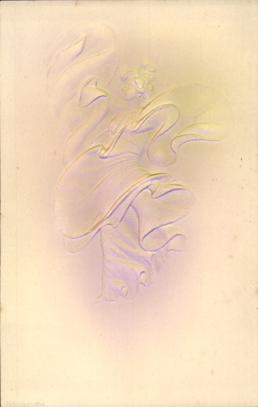 Art Nouveau portrait of a woman, garment