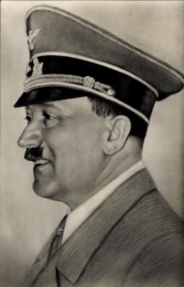 Adolf Hitler, Führer and Reich Chancellor, portrait in profile, uniform cap