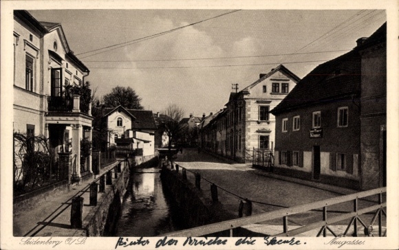 Postcard Zawidów Seidenberg Silesia, Neugasse
