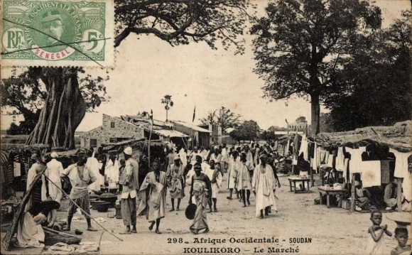 Postcard Koulikoro Mali, Le Marche