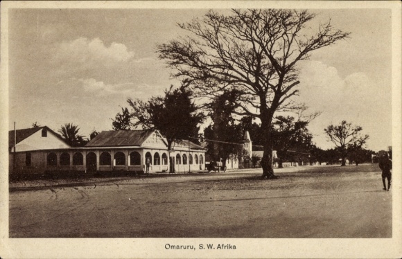 Postcard Omaruru German South West Africa Namibia, street, houses