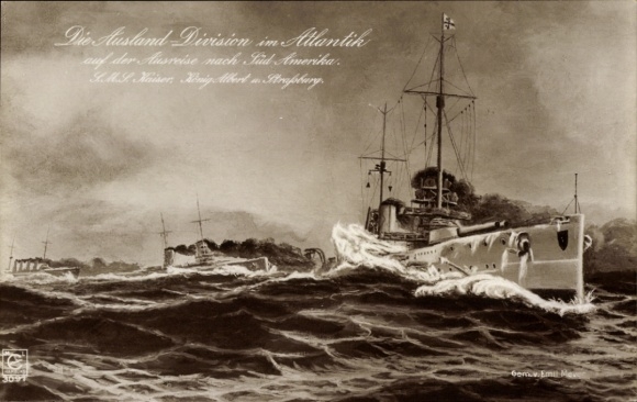German warships, The Foreign Division in the Atlantic, To South America, SMS Kaiser, King Albert