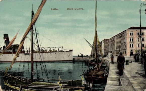 Postcard Zadar Zara Croatia, Port
